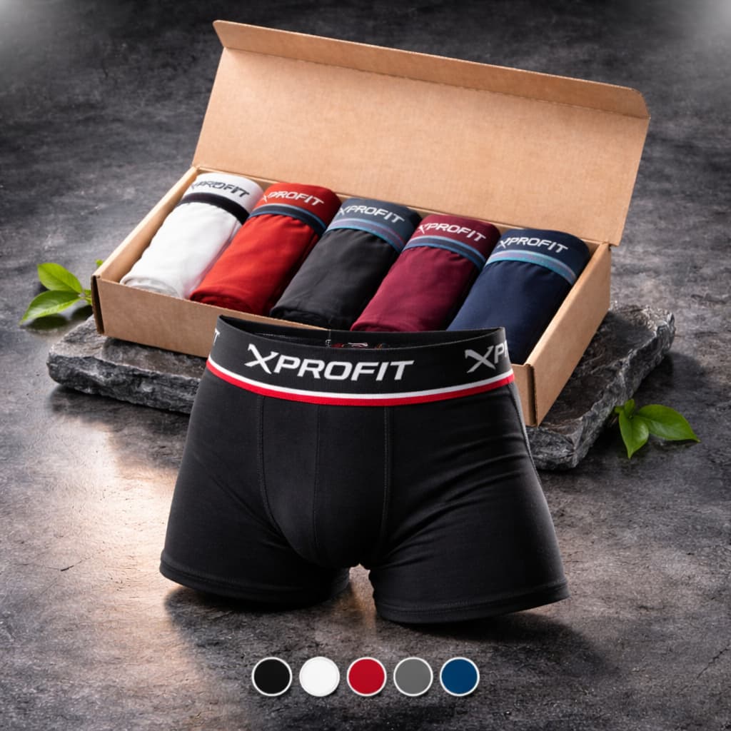 Kit 5 Cuecas Boxer ALGODÃO Adulto Masculina