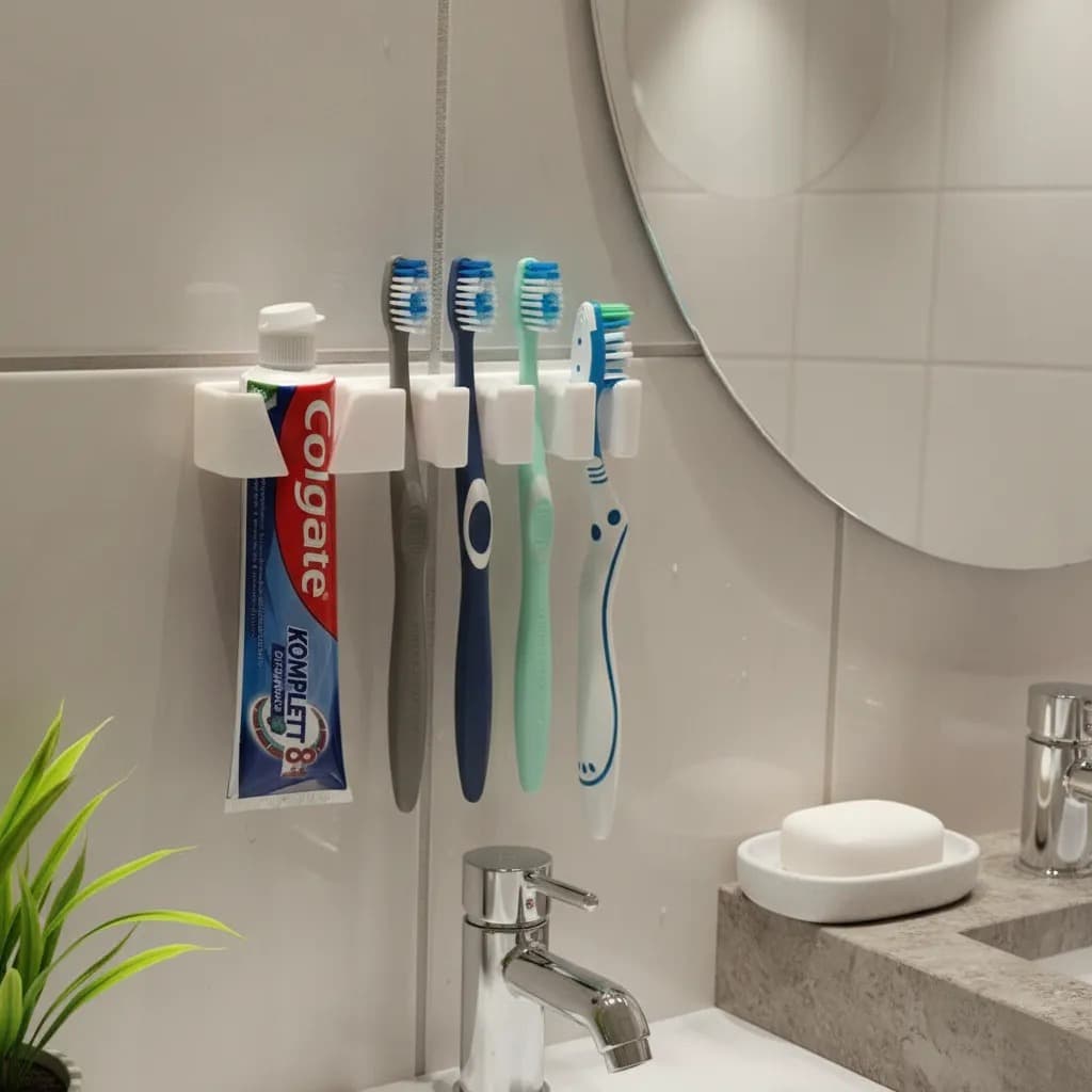 Suporte Escova E Pasta De Dente Parede Higiênicos Branco