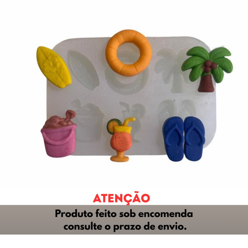 Molde de Silicone para apliques de Artesanato - Praia