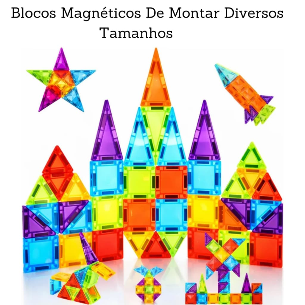 Brinquedo Magnético Blocos De Montar Construção Educativo Infantil 3D Mini