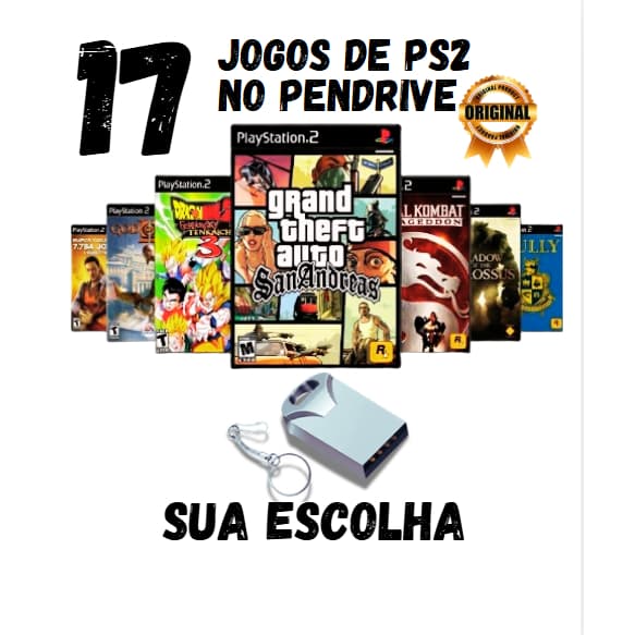 Pendrive PS2 OPL – 17 Jogos à Sua Escolha + Pronto para jogar  >> leia a descrição