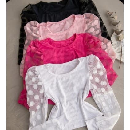 Blusa Manga Longa Infantil Menina Manga Tule, Manga Bufante ,Manga Princesa Blogueira Blogueirinha Mini Diva Canelada