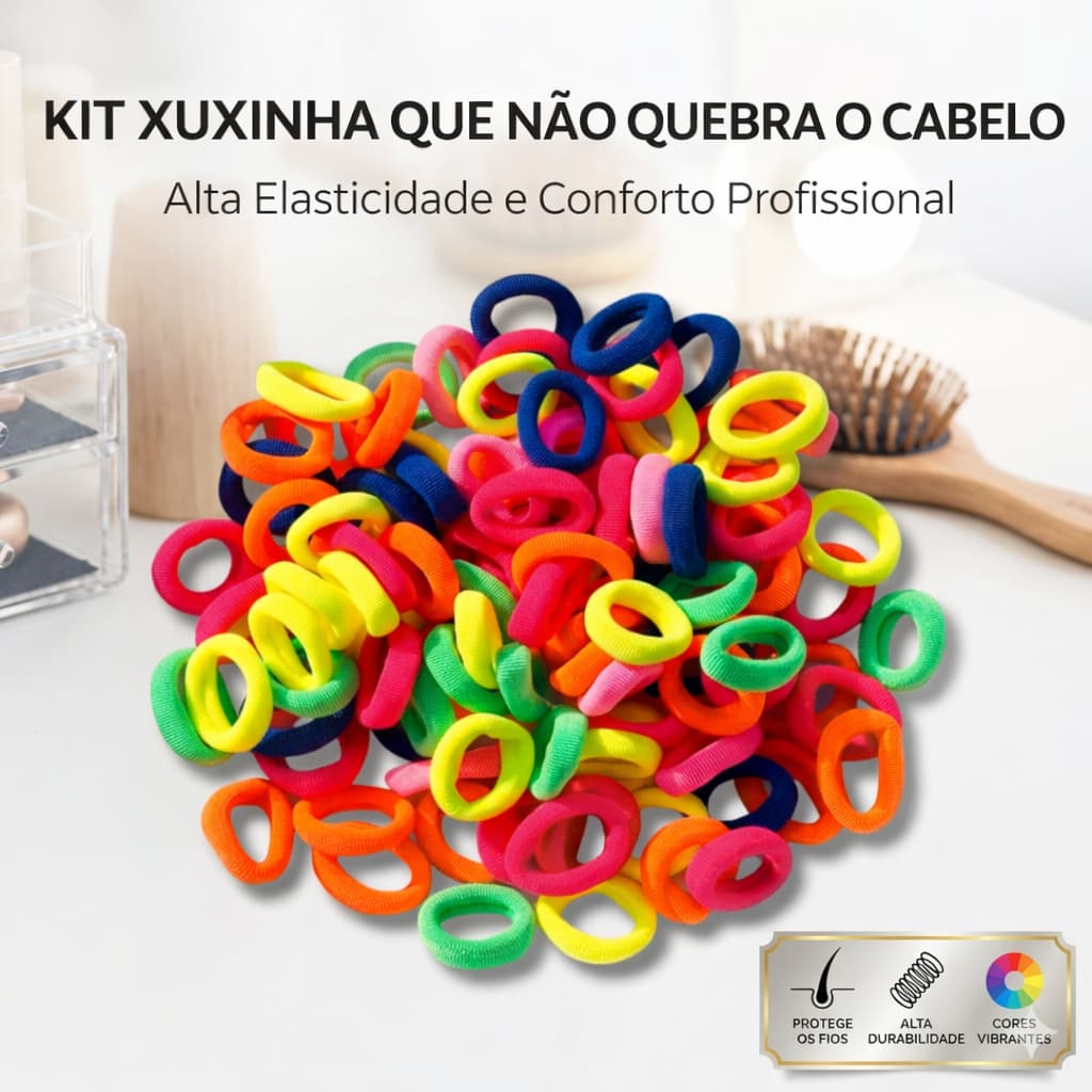 Kit 300/500/600 Mini Xuxinha Rabicó Elástico de Cabelo Criança Infantil Adulto Para Penteados