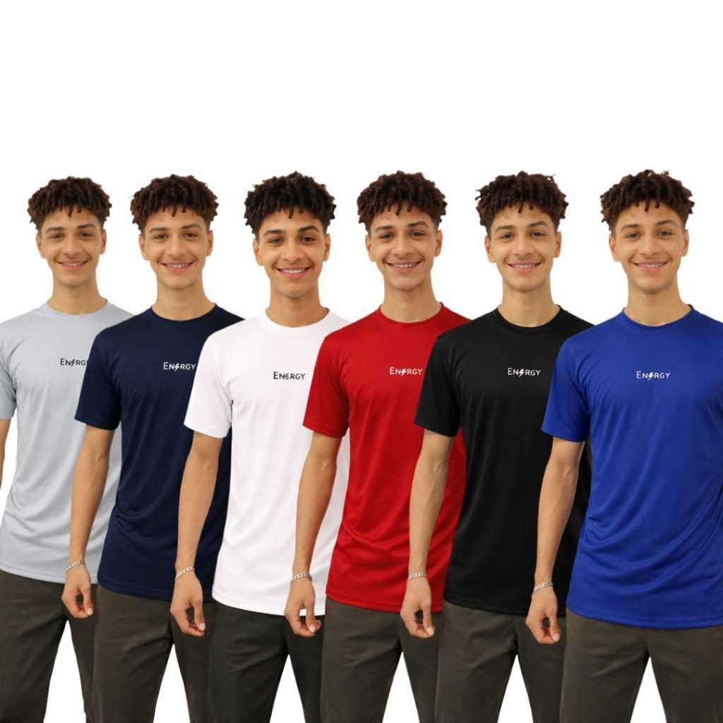 KIT 3 Camisetas Energy Premium infantis Dry Fit Cores Sortidas