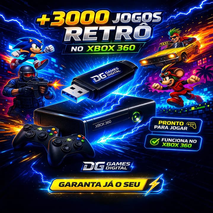 Kit Destrave Xbox 360 + 3 mil jogos Para Qualquer Versao.