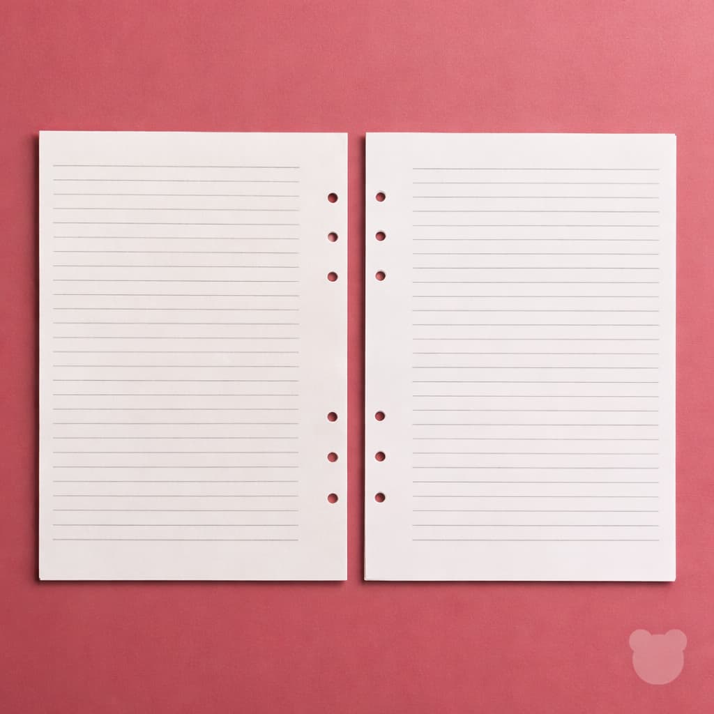 Refil 100 Folhas Fichário Caderno Argolado 6 furos A5 - Pautado Classic