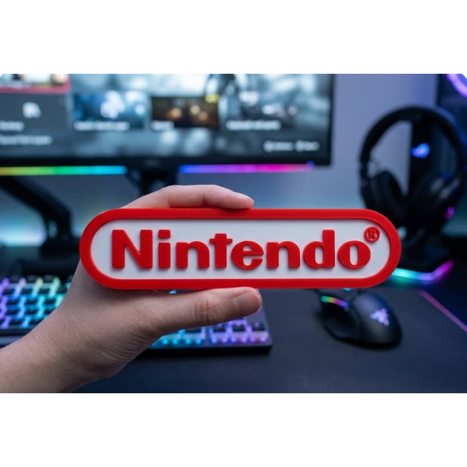 🎮✨ Logo Nintendo em PLA – Decoração Gamer Perfeita!