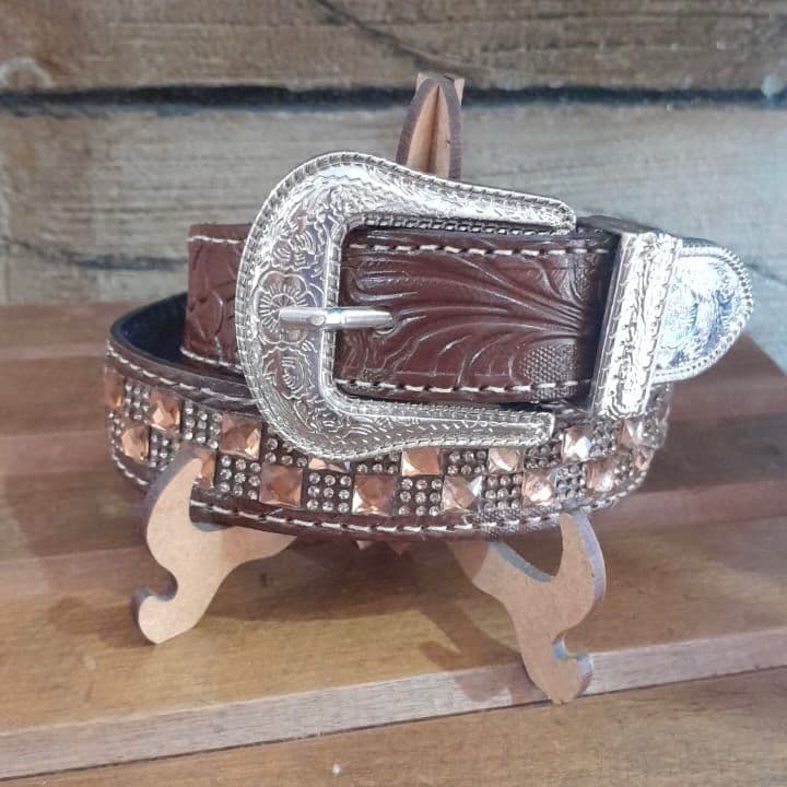 Cinto Infantil Couro Legítimo Lindos Strass Muito Estilo Novidade
