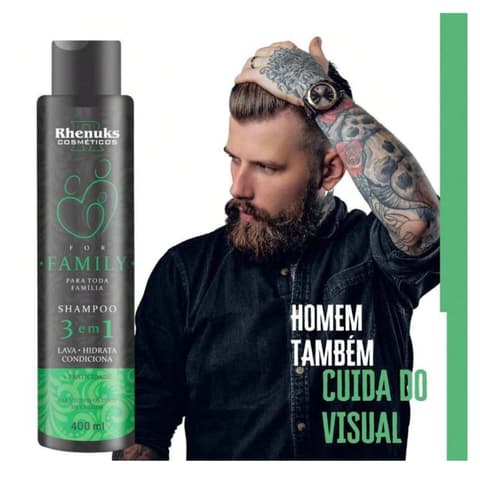 Shampoo For Men 400ml 3 em 1 Rhenuks