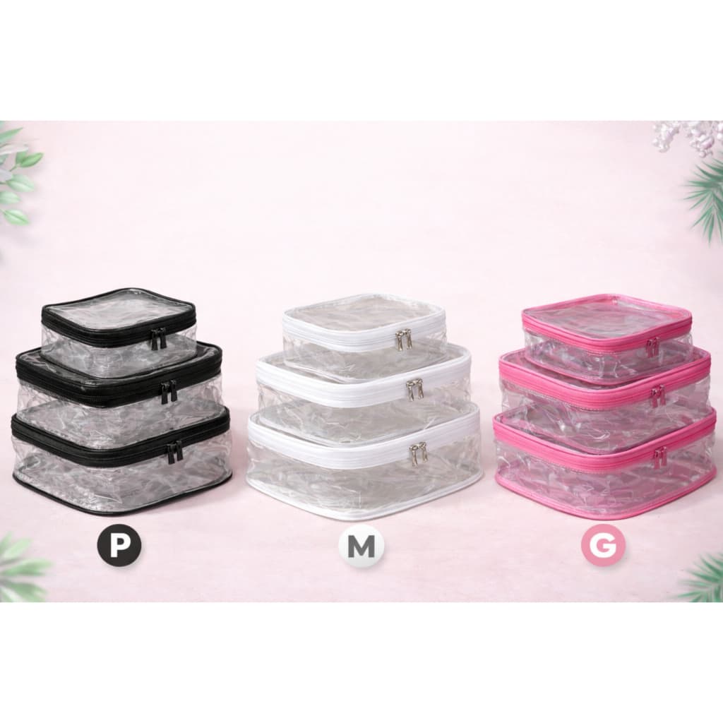 Organizador Nécessaire Transparente Viagem | Estojo Higiene – 1 Unidade
