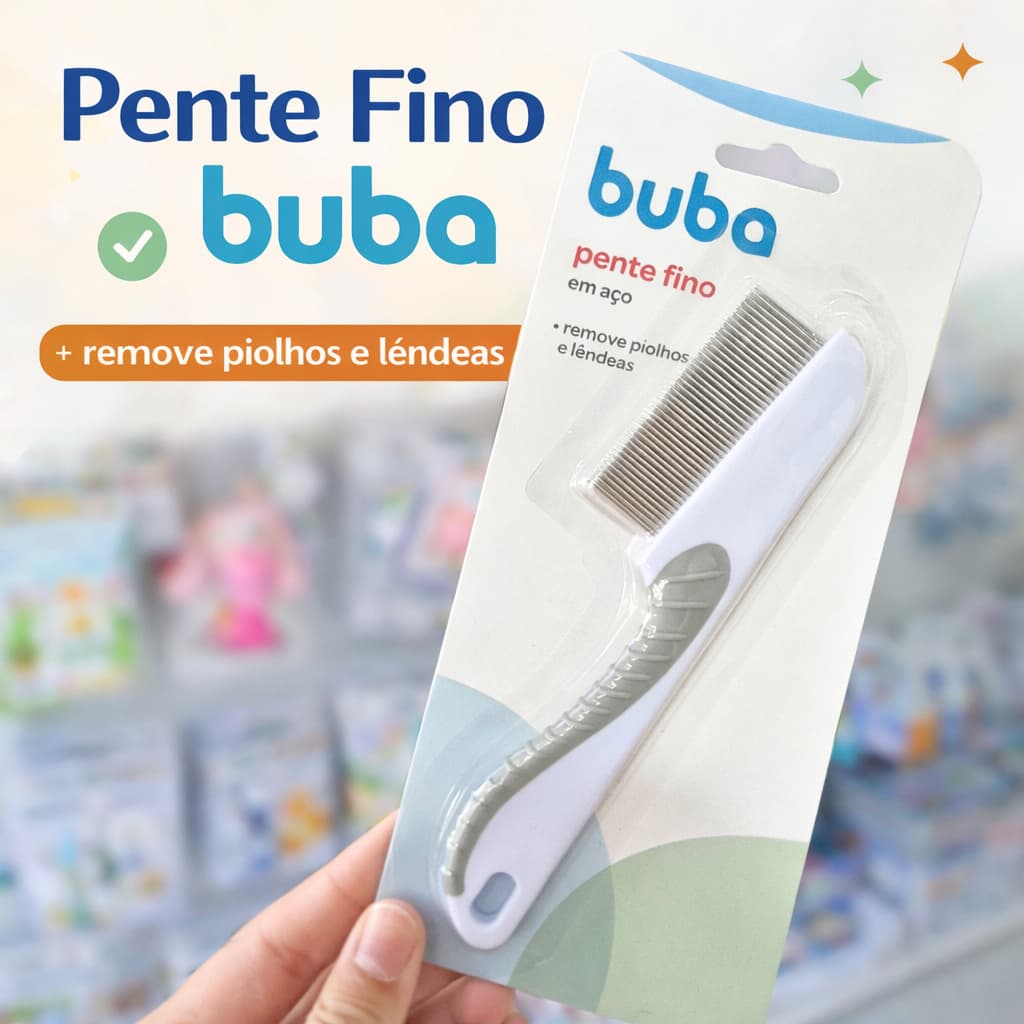 Pente Fino Buba Remove Piolhos e Lêndeas