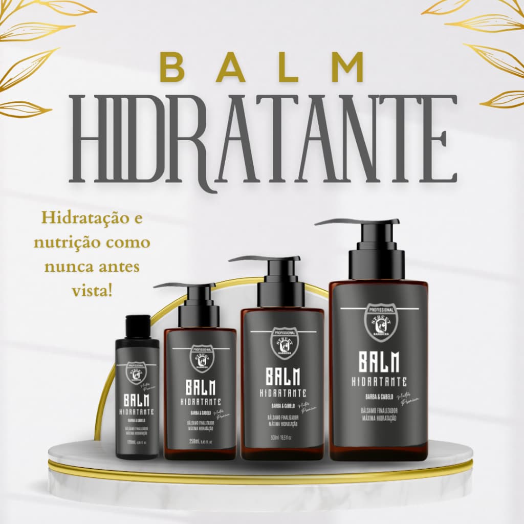 Balm Hidratante Barba e Cabelo Proteção Térmica dos Fios com Fragrância Marcante Premium Street