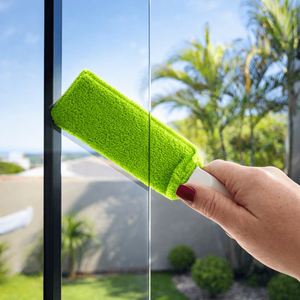 Limpador Vidros Box Blindex Frestas Janelas Espátula Microfibra Refil Limpeza Fácil Profissional