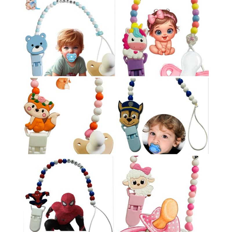 Prendedor de  Chupeta Personalizado com nome ( menina e menino)Reforçado