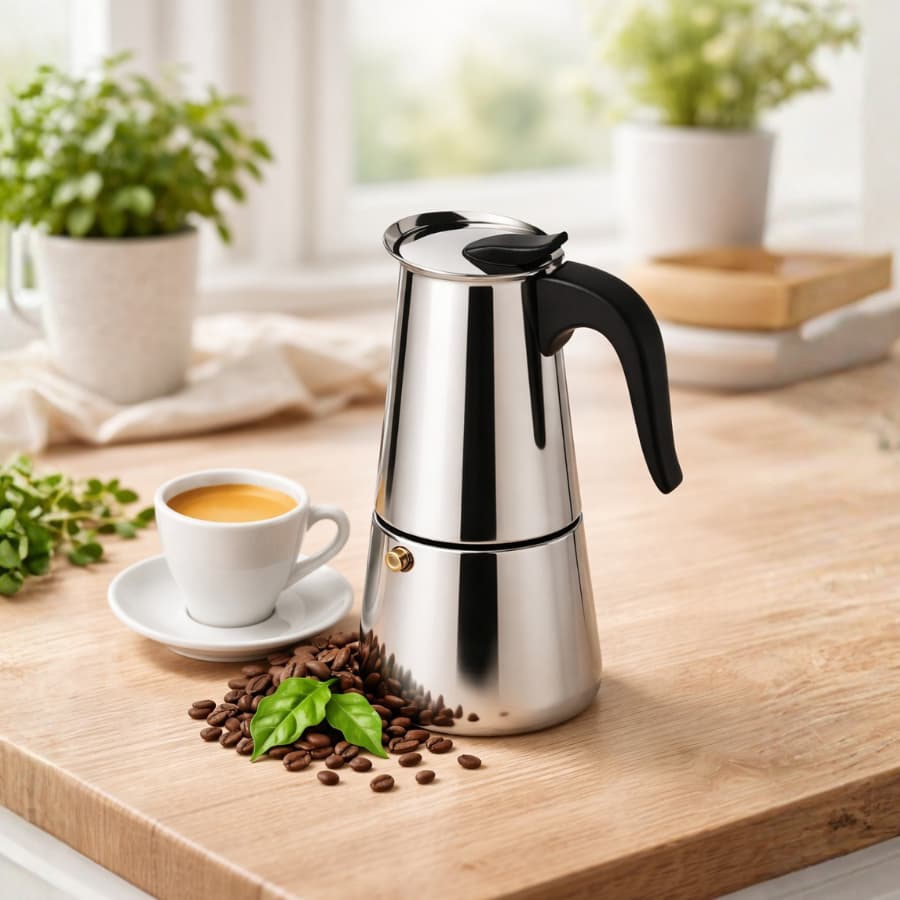 Cafeteira Italiana Expresso 600ml em Inox Para 12 Xícaras
