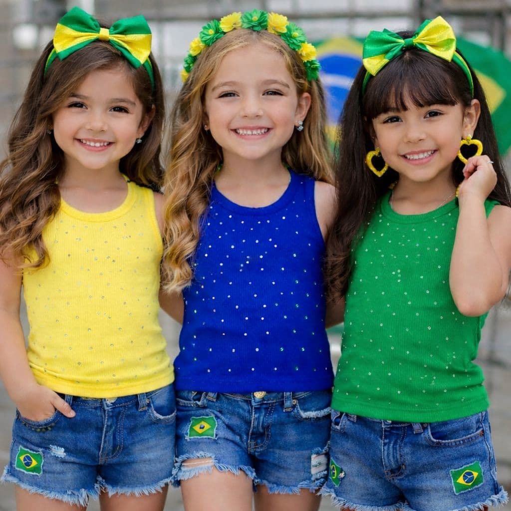 Regata Infantil Canelado Ribana Premium Com Detalhes Em Pedraria-Moda-Bloguerinha