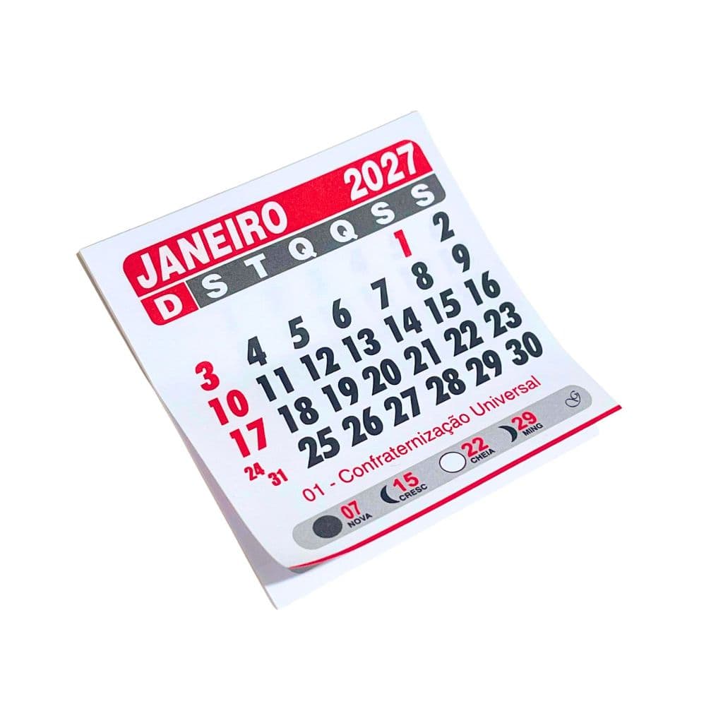 1000 Mini Calendário 2027 Para Imã De Geladeira Destacado Na Medida 5x5 Cm