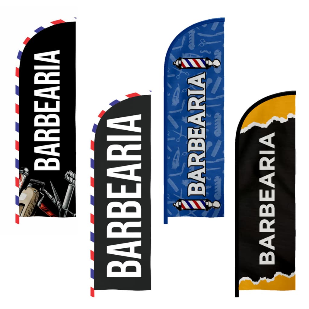 Wind Banner Barbearia 2 Metros Dupla Face Apenas Tecido