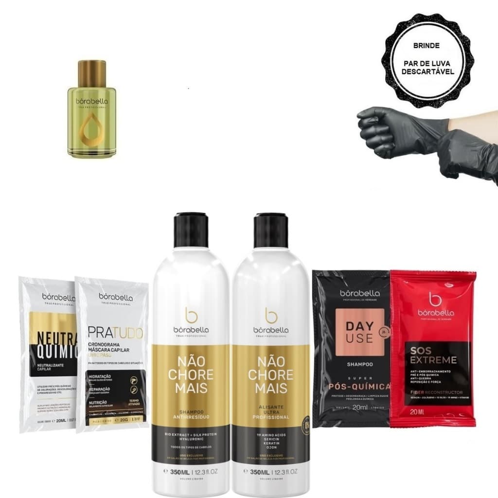 Borabella Kit Não Chore Mais 2x350ml + Argan 7ml + Sachês