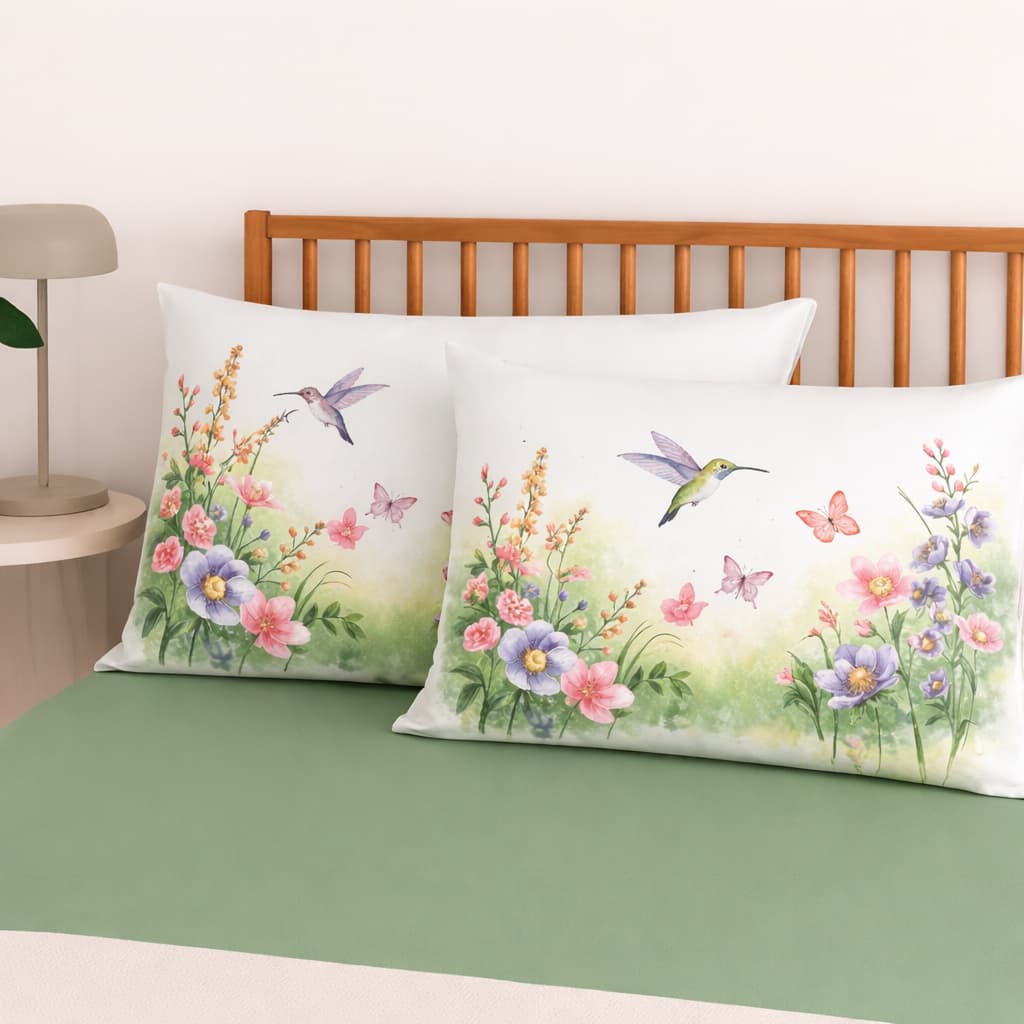 Kit Jogo de Lençol Micropercal 400 Fios Ponto Palito Fronha Estampada