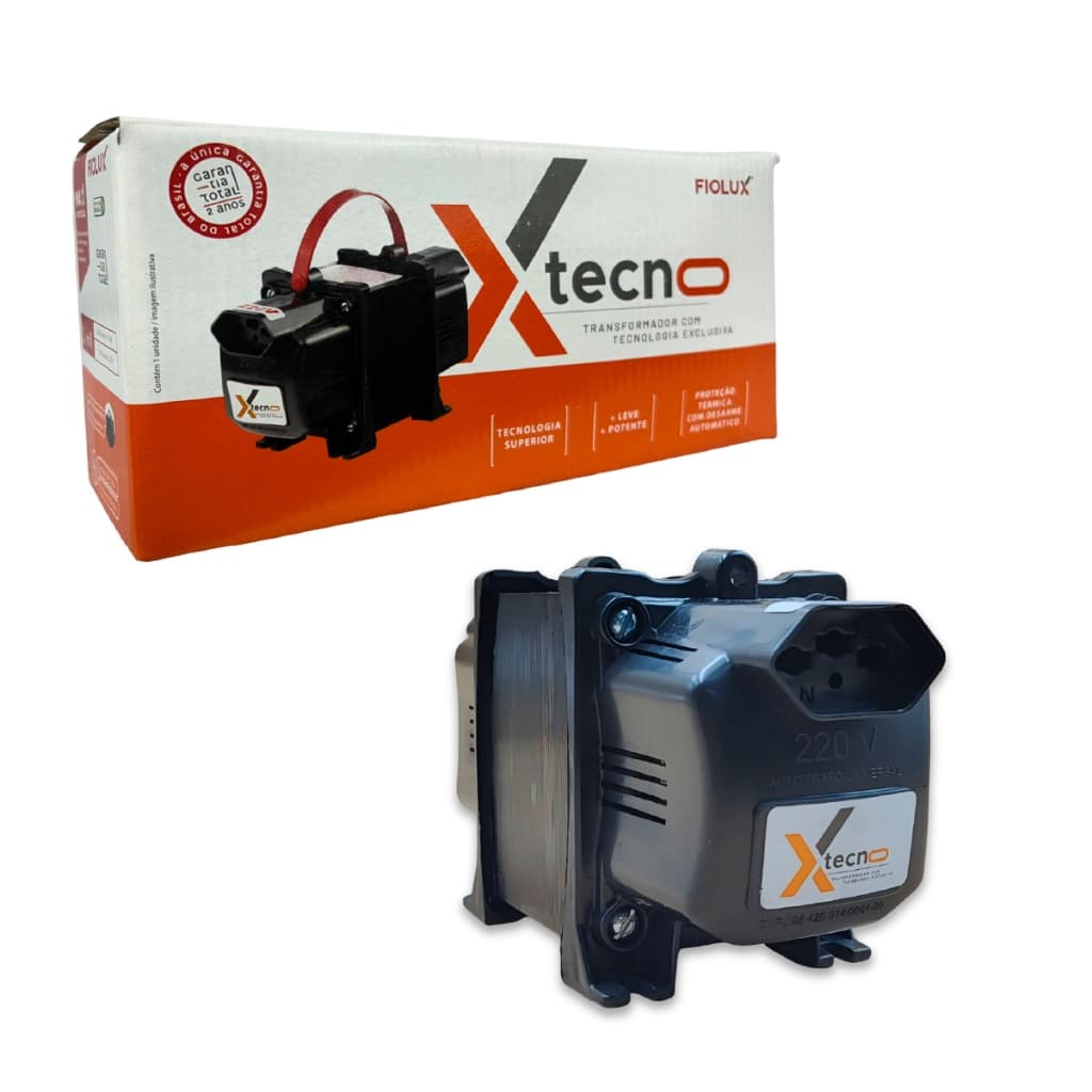 Auto Transformador Bivolt Fiolux 1500VA Tecno Aterramento Conversor Energia Residencial Comercial