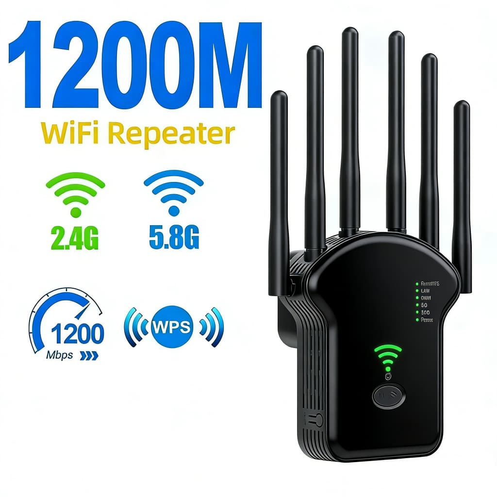 Repetidor Wifi 2800m 6 Antenas Roteador Amplificador De Sinal Modem 1200MBPS REAL