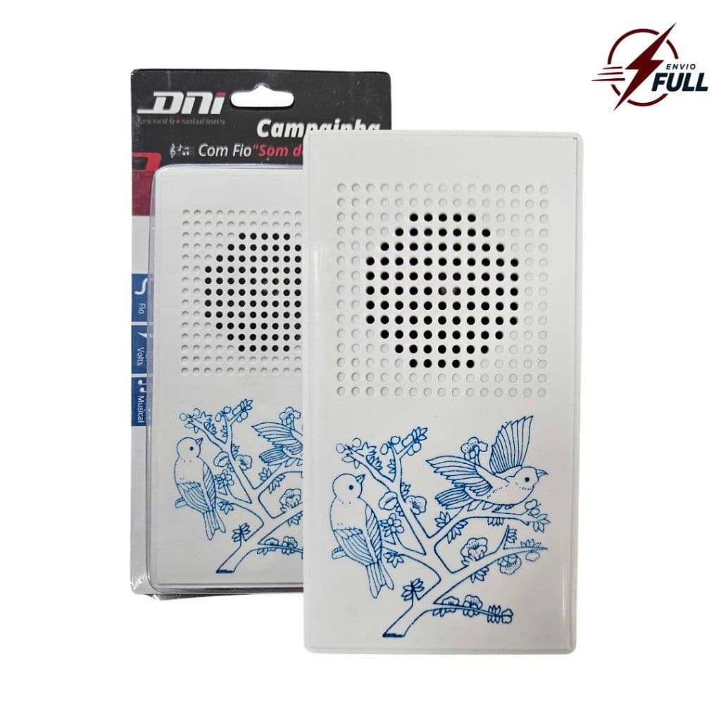 Campainha Residencial Eletrônica com Som de Pássaros 127V DNI 6340 Campainha Canto de Pássaros