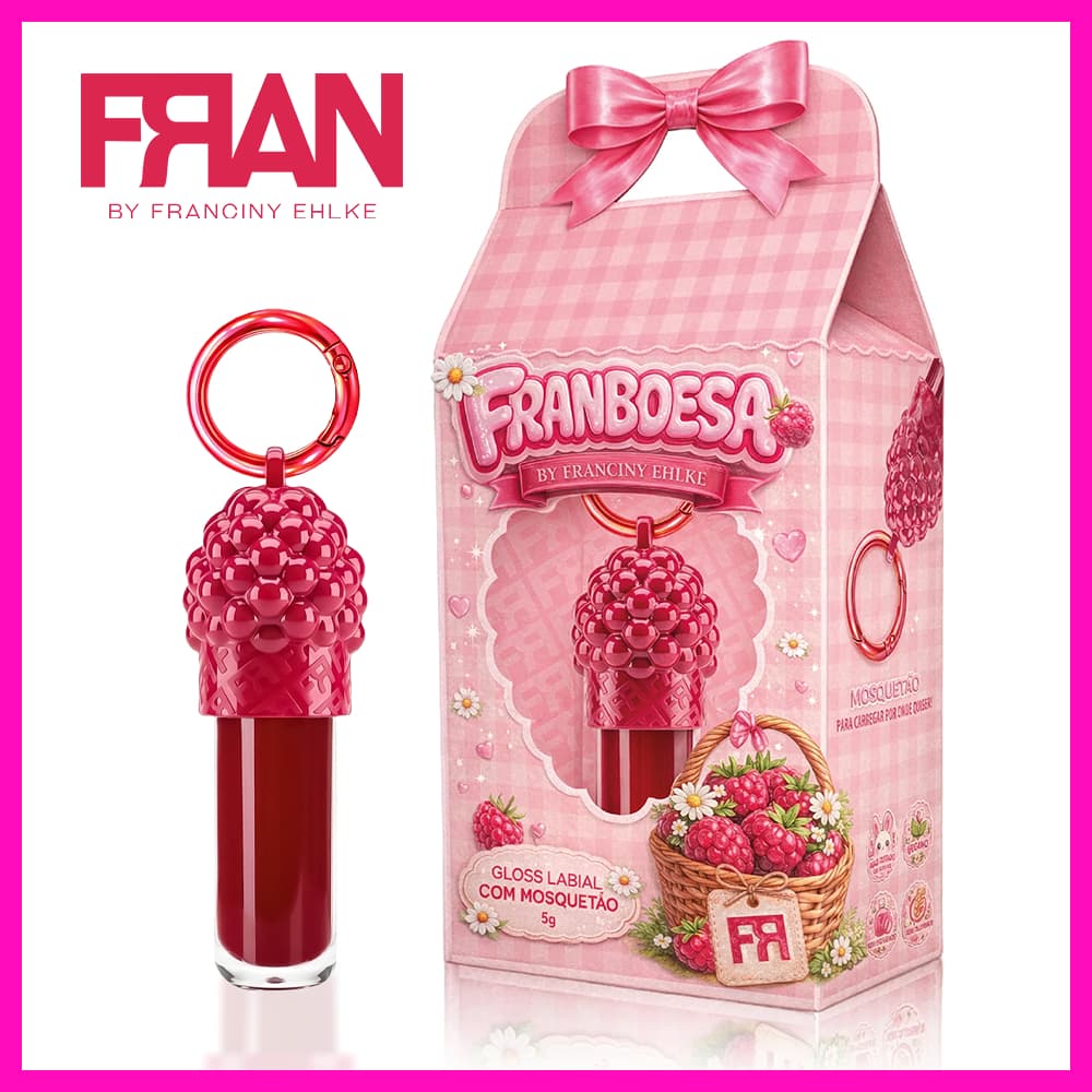 Franciny Ehlke Gloss Labial Franboesa 5g (Aquele efeito de lábios macios com brilho vinílico)
