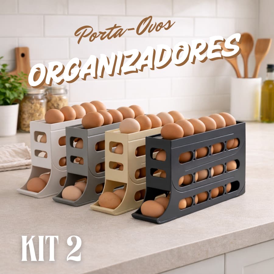 Porta Ovos Suporte 4 Andares Deslizante Para até 30 Ovos Acessório e Organizador de Geladeira