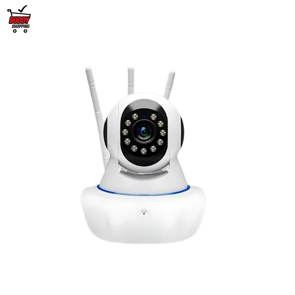 Câmera IP WiFi 360° Robô 3 Antenas Visão Noturna Full HD Microfone Áudio