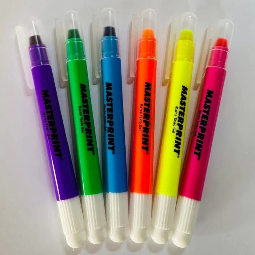 Canetas Marca Texto em Gel Masterprint – Não Mancha Ideal para Estudos Escritório Marcador de Linhas Bíblia Livros