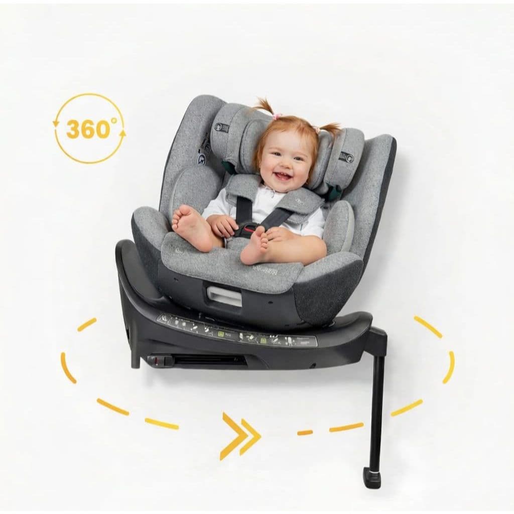 CADEIRA DE CARRO ISOFIX 360 GRAUS COM ANCORA FRONTAL DE 0 A 12 ANOS GIO CONFORT MAX RAGALUMA CINZA