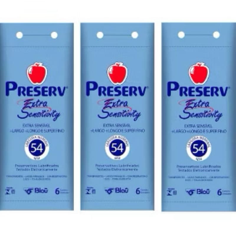 Kit Preservativo Preserv Extra Sensitivity 54mm C/6