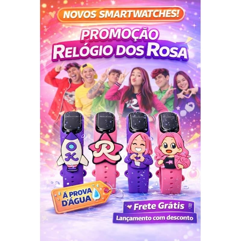 RELÓGIO INFANTIL DOS ROSA – À PROVA D’ÁGUA EMILY VICK / KETLIN