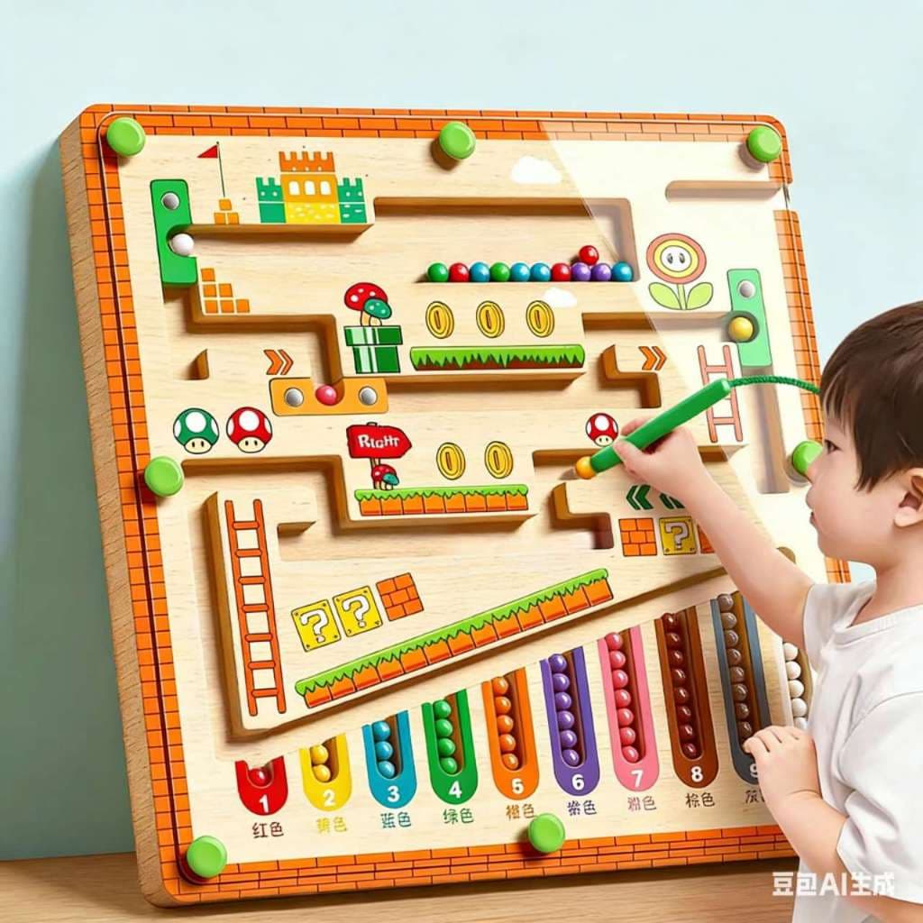 Brincadeira Educativa: Labirinto Magnético com Bolinhas - Foco e Concentração (3-6 Anos) Presente de Natal