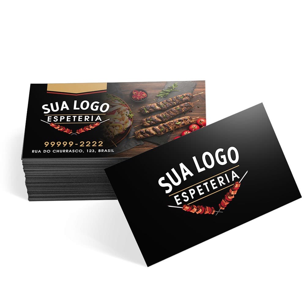 Cartão de Visita Luxo Couchet 300gr Verniz Total Frente ARTE GRÁTIS Envio rápido 1000 unid