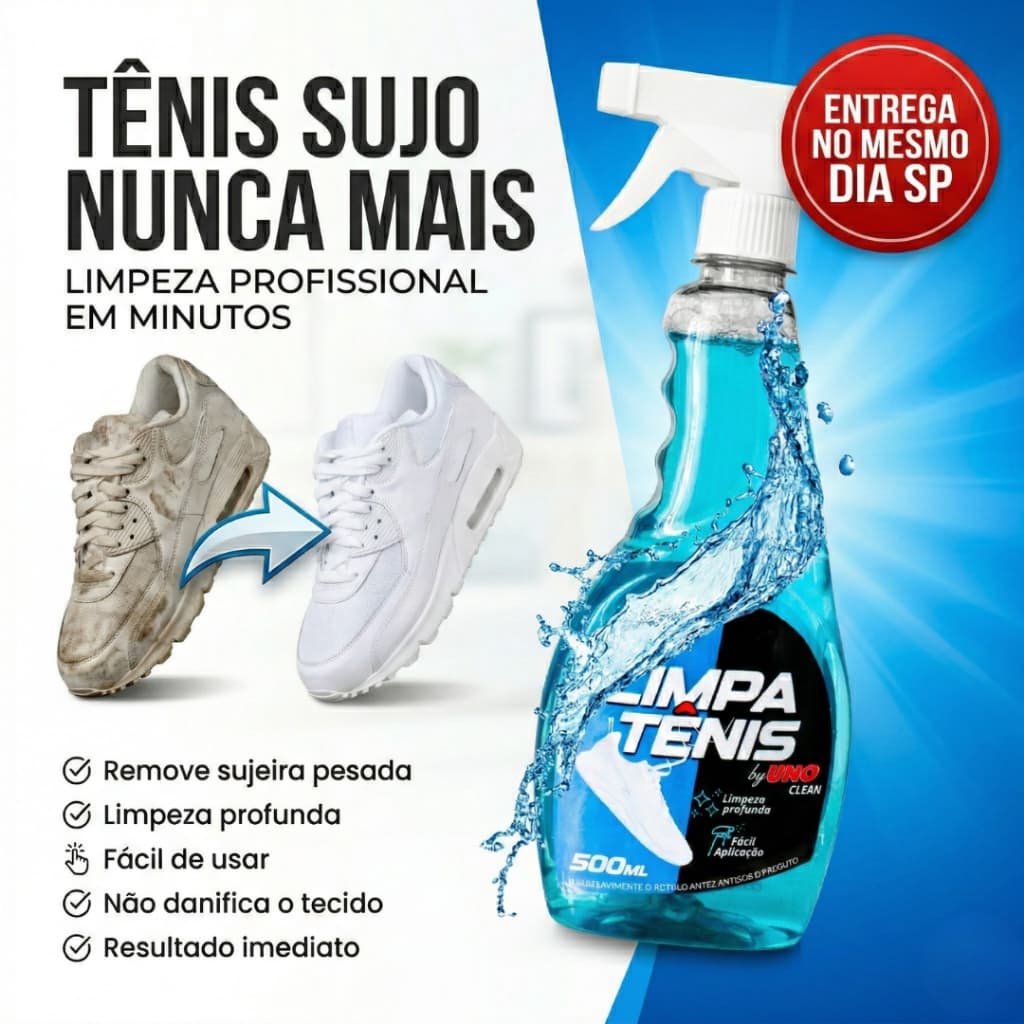 Limpa Tênis Spray Premium Provita 500ml Remove Encardido Sujeira Pesada Branco de Novo