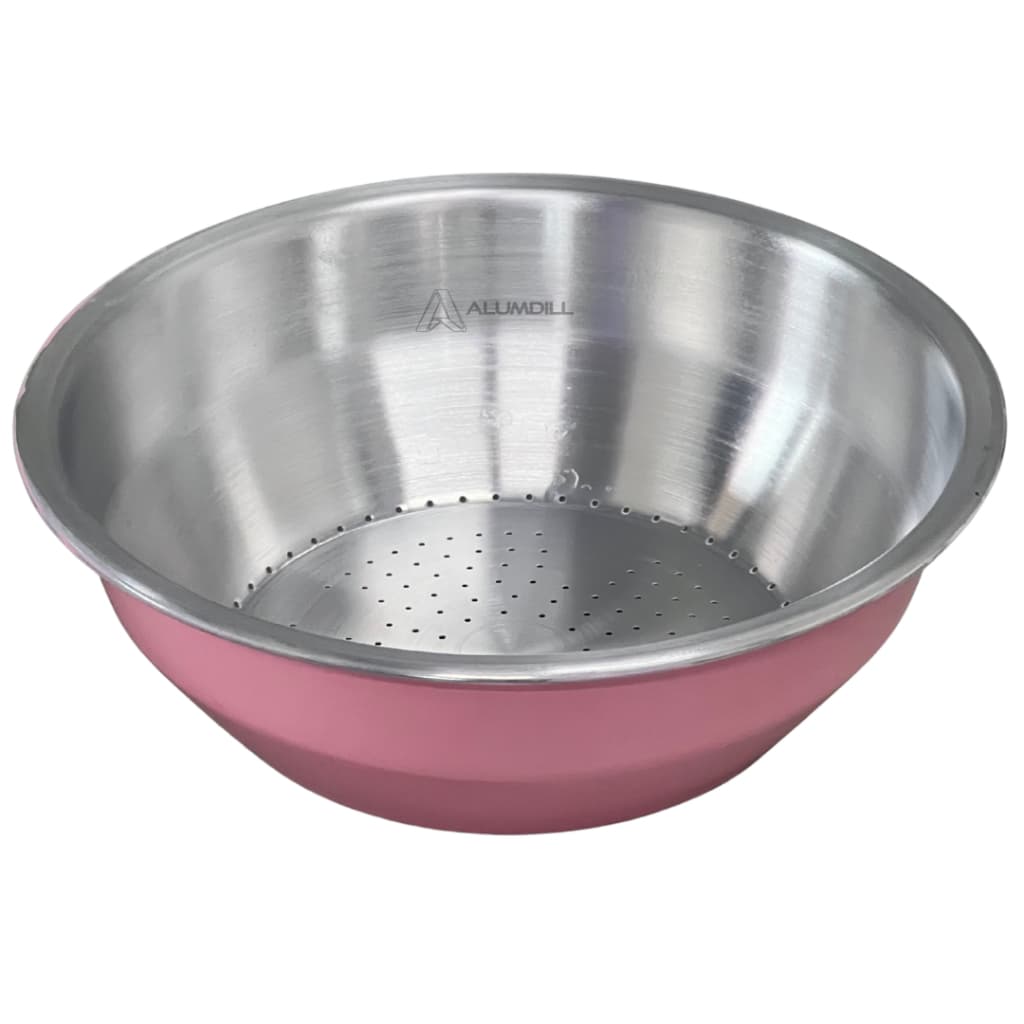 Escorredor Lava Tudo Arroz Macarrão Legumes Massas Em Aluminio 3 Litros Rosa bebe