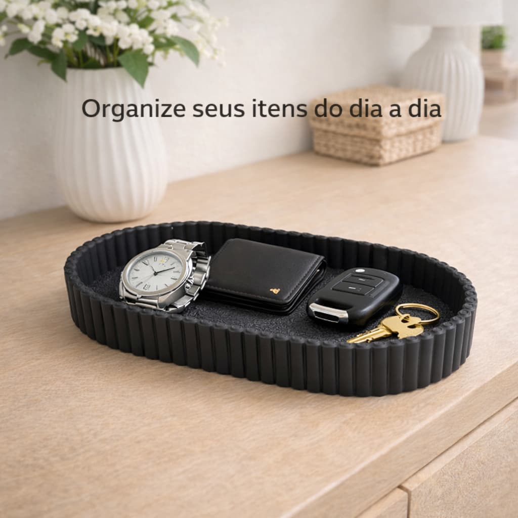 Bandeja Decorativa Organizador de Mesa Porta Joias, Porta Chave, Porta Treco