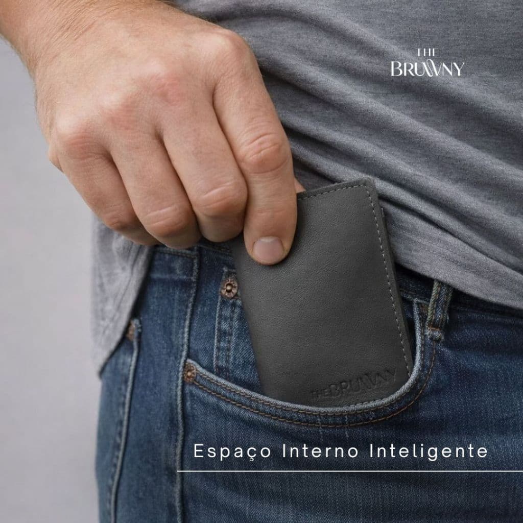 Carteira Masculina Porta Cartão Pequeno Slim Couro Legitimo CNH Dinheiro Cartões