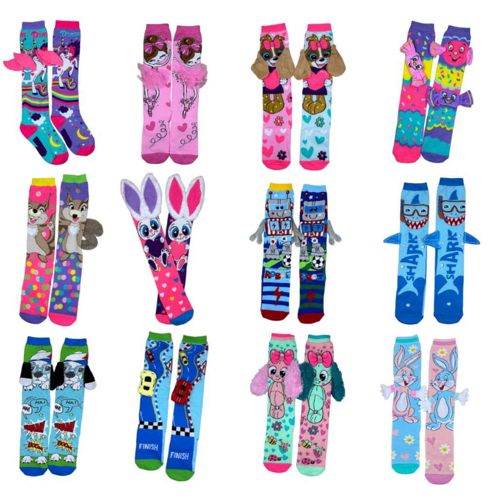 Meias infantis com estampa de desenho animado 3D, design fofo, tamanhos 25-35.