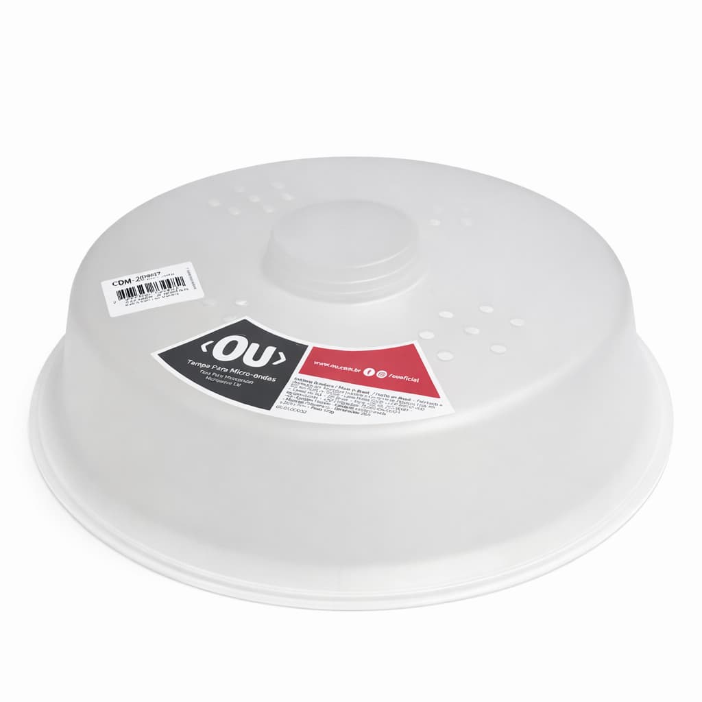 Tampa Protetora para Microondas Anti Respingo BPA Free 26,5cm Protetor de Prato