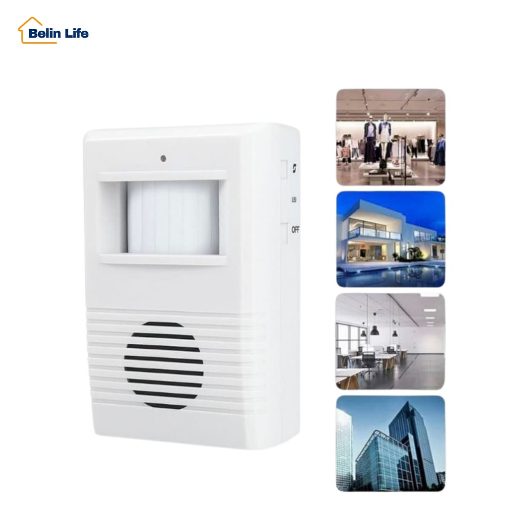 Sensor De Presença Campainha Alarme Detector Movimento Casa