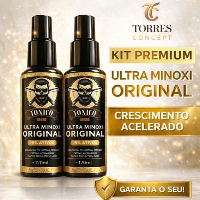 Kit 2 Tônicos D’lust Ultra Minoxi 120ml - Preenche Falhas Barba e Cabelo - Original 15% Ativos Uni