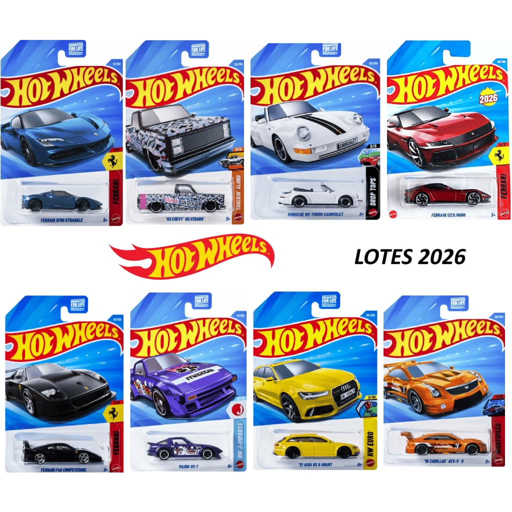Hot Wheels Básicos/Mainline 2026 – Atualizado todo dia - Modelos Inéditos - Ferrari, Porsche e Outro