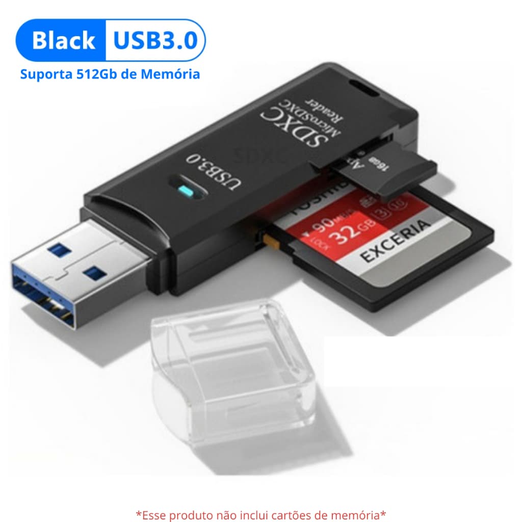 Leitor De Cartão Usb 3.0 Adaptador Micro Sd/sdxc 5gbps Envio Imediato