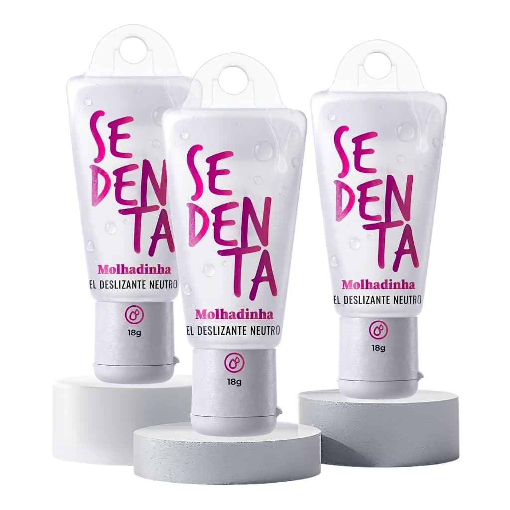 Kit Lubrificante Íntimo Neutro Sedenta Molhadinha 18g Base Água Lubrificação Natural Pepper Blend