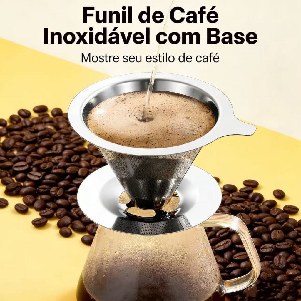 Filtro de Café Inox Reutilizável ☕ Coador de Café Pour Over Aço Inoxidável | Sem Papel