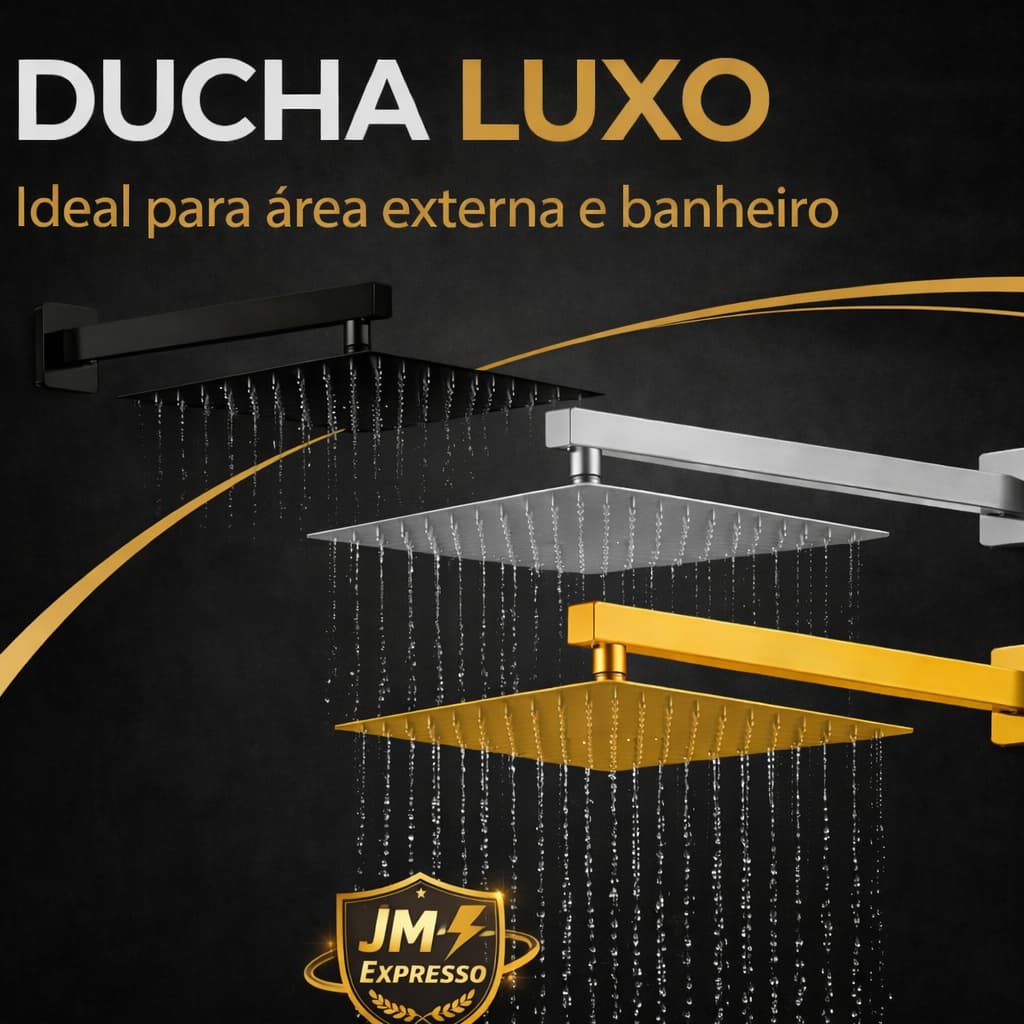 CHUVEIRO DUCHA 20x20 ARTICULADO/RETO