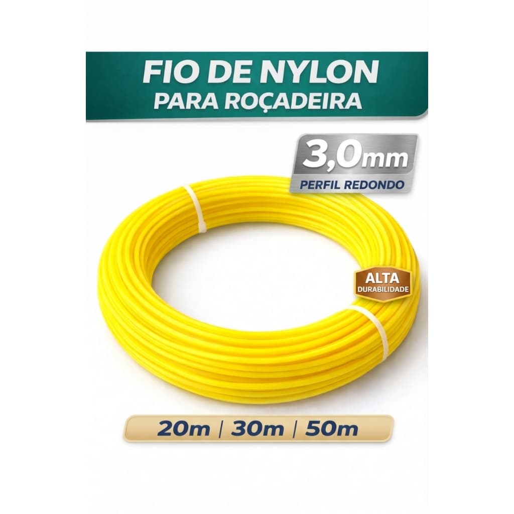 Fio de Nylon Redondo 3 mm para Roçadeira – Alta Qualidade